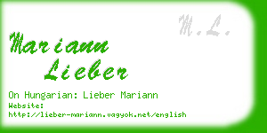 mariann lieber business card